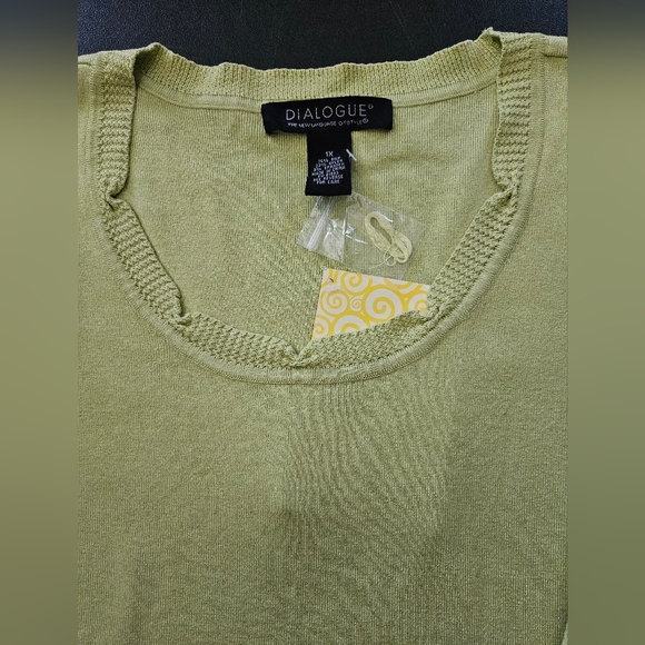 NWT - Silk Stretch Blend Dialogue Heavyweight Green Jersey - Size 1X - Picture 2 of 7